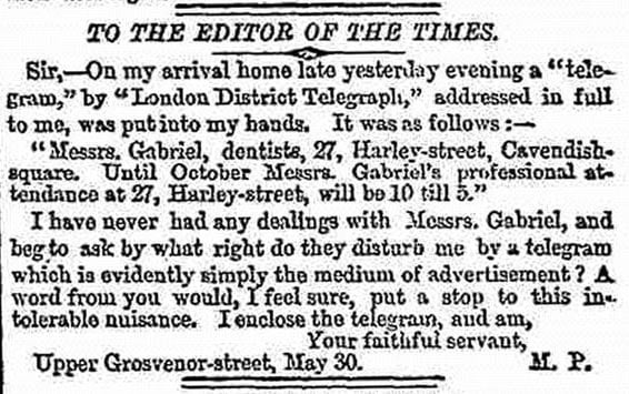 Spam 1864 telegraph