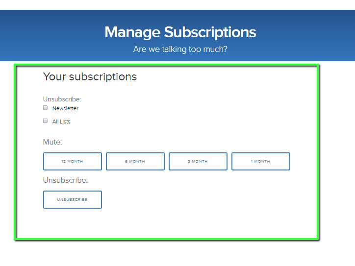 unsubscribe shortcode unfolded