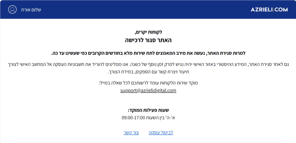 Israeli Marketplaces are closing